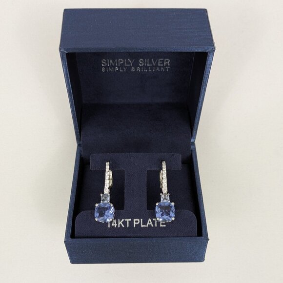 Simply Silver 14KT Goldplate Gem Earrings - NIB - Picture 1 of 3